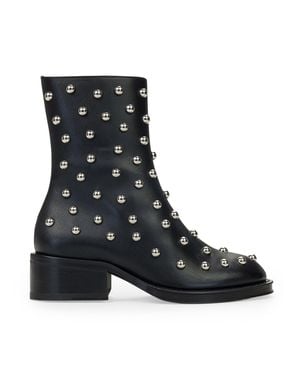 Lanvin Zippees Avec Clous Ankle Boots - Black