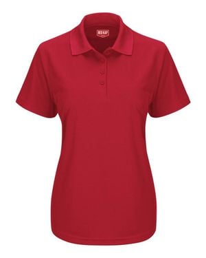 Red Kap Short Sleeve Performance Knit Pocketless Core Polo - Red