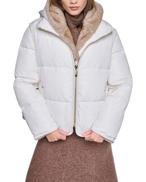 Halston Hooded Puffer Coat - Gray