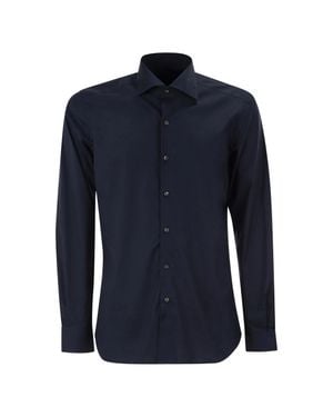 Fay Tailored Long-Sleeve Button-Down Shirt - Blue