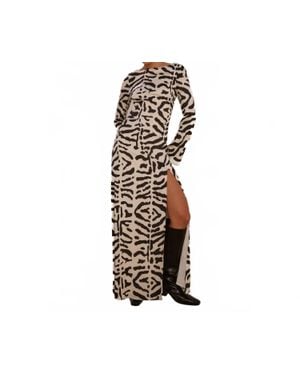 Runway Montie Long Sleeve Maxi Dress - Black
