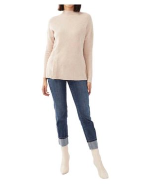 Fdj Mock Neck Tunic Sweater - Natural