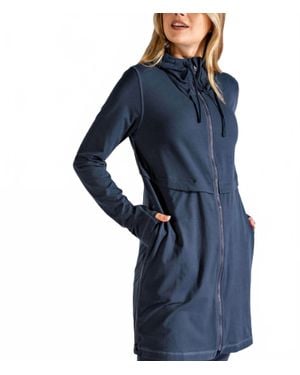 Rae Mode Long Hooded Active Jacket - Blue