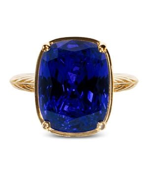 Sterling Forever Sterling Elongated Cushion Sapphire Cz Cocktail Ring - Blue