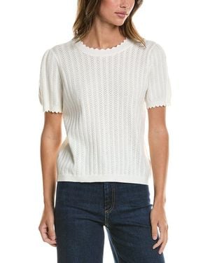 Cece Pointelle Sweater - White