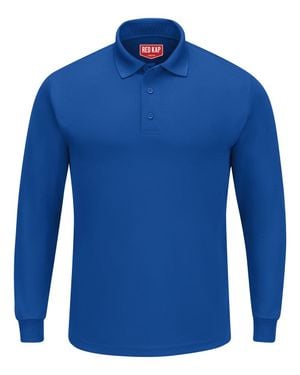 Red Kap Long Sleeve Performance Knit Polo - Blue
