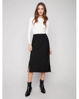 Charlie b Gutsy Patch Pockets Crepe Midi Skirt - White