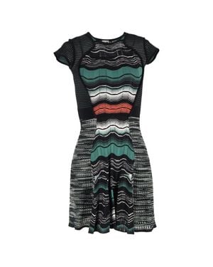 Missoni Knitted Wave Print Mini Dress - Black