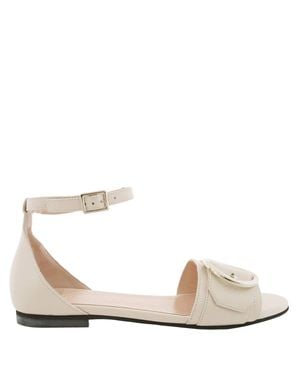 Bally Catrina Leather Flat Sandals - Natural
