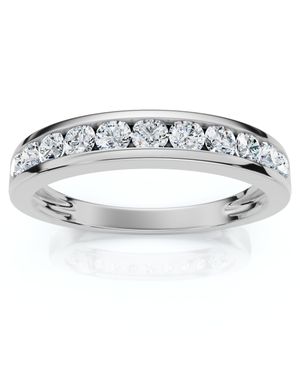Pompeii3 1/2Ct Diamond Wedding Ring Channel Set 14K Or Platinum Lab Grown Ef/Vs - Metallic