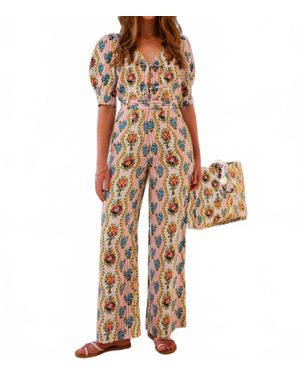 Pink City Prints Gabi Floral Pants - White