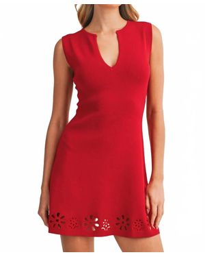 Klesis Eyelet Mini Dress - Red