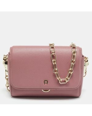 Aigner Grazia Mini Leather Crossbody Bag - Pink