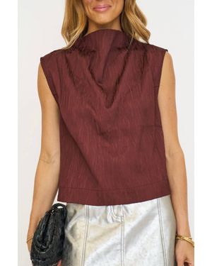 GRADE & GATHER Random Seer Mock Neck Tank - Red