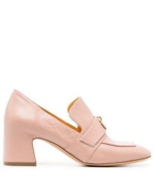 Madison Maison Leather Lock Heel Loafer - Pink
