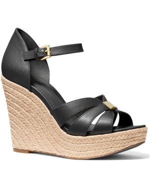 MICHAEL Michael Kors Maggie Leather Ankle Strap Espadrilles - Blue
