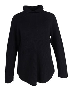 Theory High Collar Ribbed Sweater - Blue