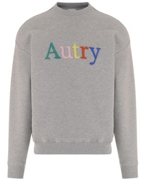 Autry Embroidered Cotton Sweatshirt - Gray