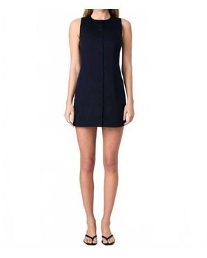 French Connection Sateen Marine Dress - Blue