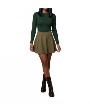 Active Basic Long Sleeves Ribbed Knit Top - Green