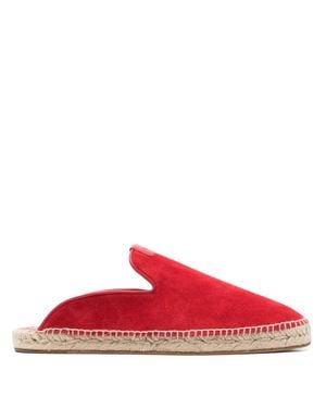 Lanvin Suede Slip-On Mules - Red