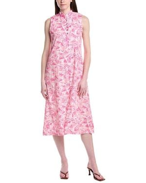 Sail To Sable Puff Sleeve Midi Dress - Pink
