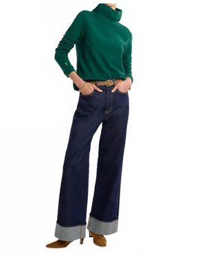 Dudley Stephens Park Slope Turtleneck Top - Blue