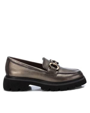 Xti Leather Loafer Moccasins - Black