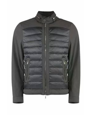 Moorer Stand Collar Spliced Jacket - Gray
