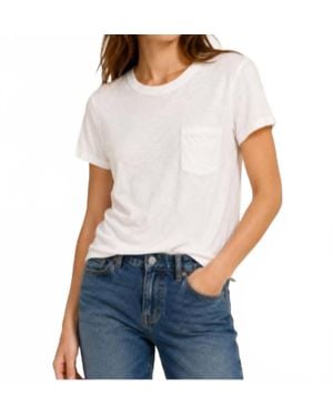 Electric and Rose Short Sleeve Pocket Tee - White