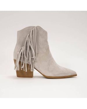 Ccocci Dixie Fringe Booties - Gray