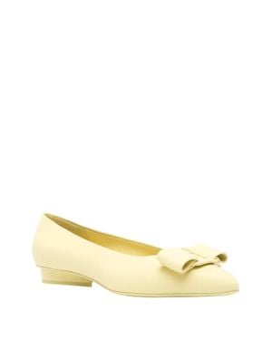 Ferragamo Viva Vara Bow Ballerina Shoes - Metallic