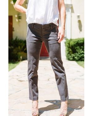 Level 99 Francis Straight Leg Crop Trouser - Gray