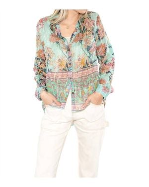 Raga Botanic Button Down Shirt - Blue