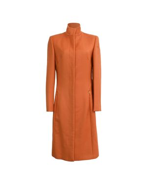 Versace Gianni Couture High-Neck Coat With Pockets - Orange