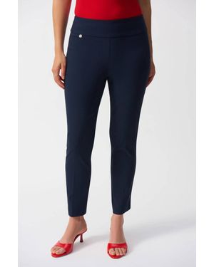Joseph Ribkoff Textured Jacquard Cropped Pants - Blue