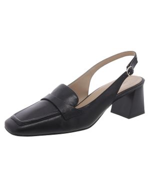 27 EDIT Hunny Leather Square Toe Slingback Heels - Brown