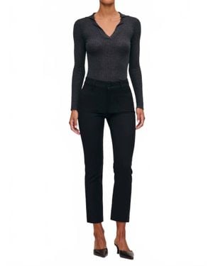 DL1961 Mara Straight Mid Rise Ankle Pants - Black