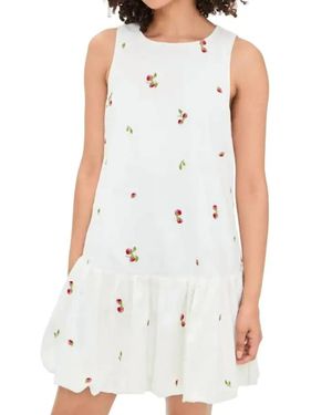 En Saison Strawberry Kiss Bubble Hem Mini Dress - White