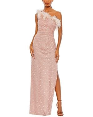 sachin and babi light blue dress Mac Duggal Embellished One Shoulder A Line Gown