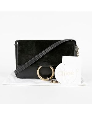 Chloé Small Leather Suede Pay Shoulder Bag - Black