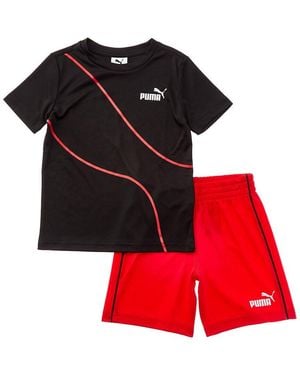 PUMA 2Pc T-Shirt & Short Set - Red