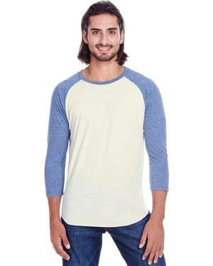Threadfast Apparel Triblend Three-Quarter Sleeve Raglan T-Shirt - White