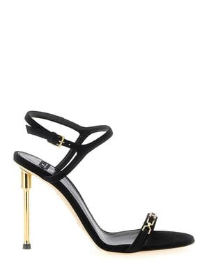 Elisabetta Franchi Sculpture Heel Sandals - Black
