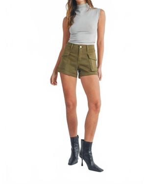 Jbd. Stretch Fabric Cargo Shorts - Green