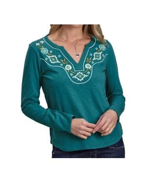Roper Slub Jersey Long Sleeve Tee Shirt - Green