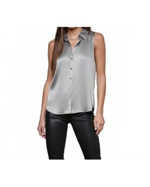 L'Agence Emmy Sleeveless Blouse - Gray