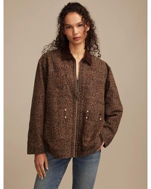 Lucky Brand Washed Oversized Chore Jacket - Brown