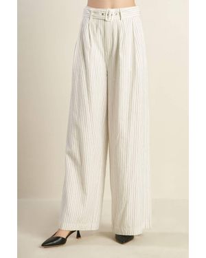 TRUEDAMES Lead The Way Woven Seesucker Pants - Natural