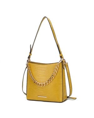 MKF Bizzy Faux Crocodile-embossed Vegan Leather 's Shoulder Handbag - Metallic